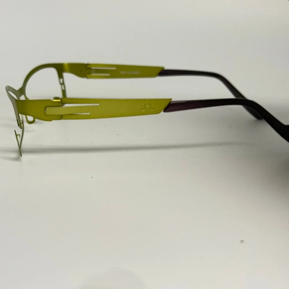 Eye DC Lime Green Metal Rectangular Eyeglass Frames Made in France H6555
